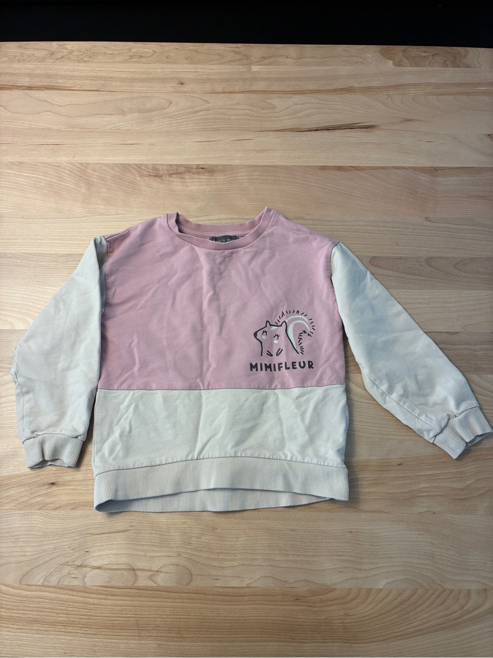 Souris Mini - Mimifleur Pink & Cream Colorblock Kids Sweatshirt